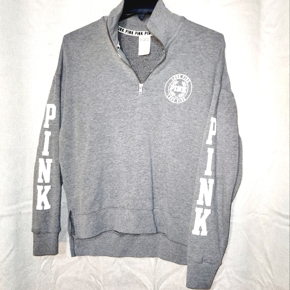 PINK by VS size XS oversize half zip sweatshirt 🩶